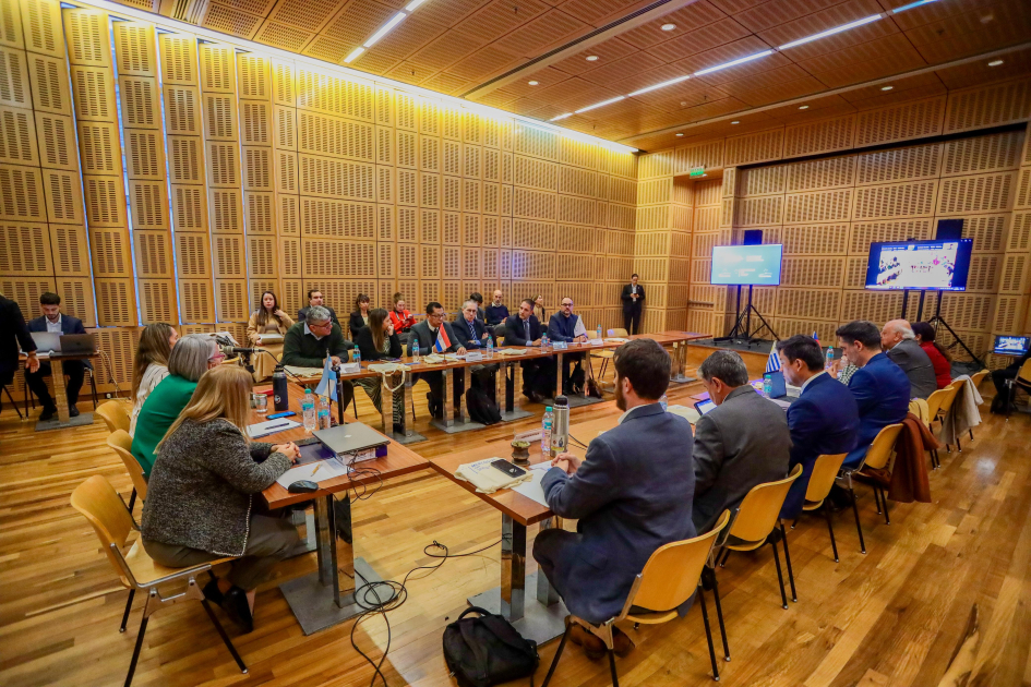 Subsecretario Federico Graña en Reunión de Ministros de Desarrollo Social del MERCOSUR. Federico Graña hablando en reunión del Mercosur.