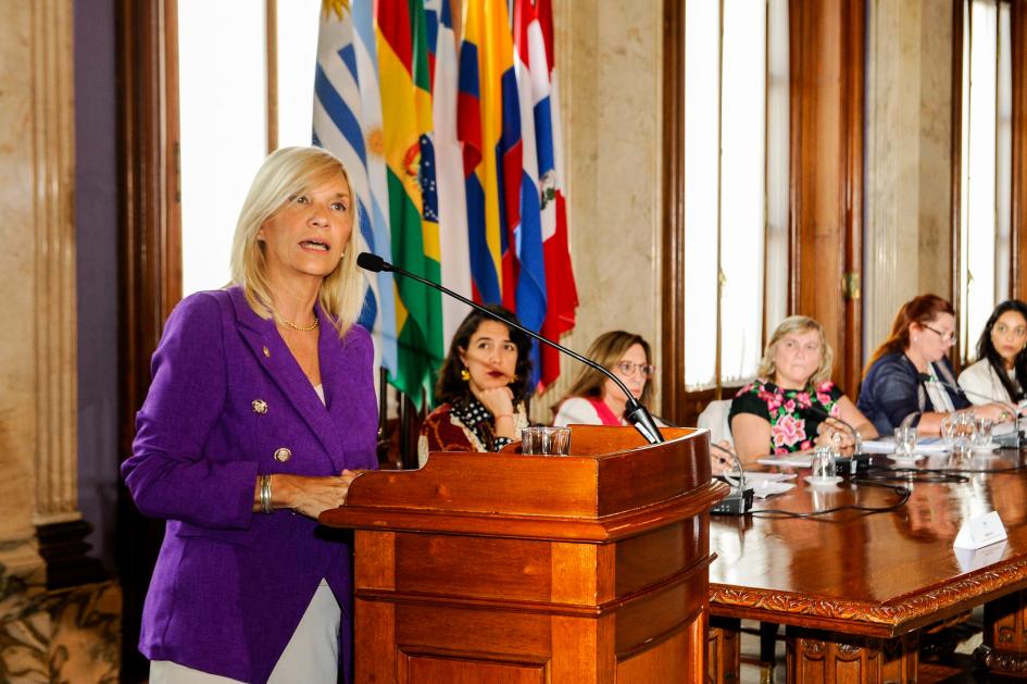 Vicepresidenta de la república durante su alocución Vicepresidenta de la república durante su alocución