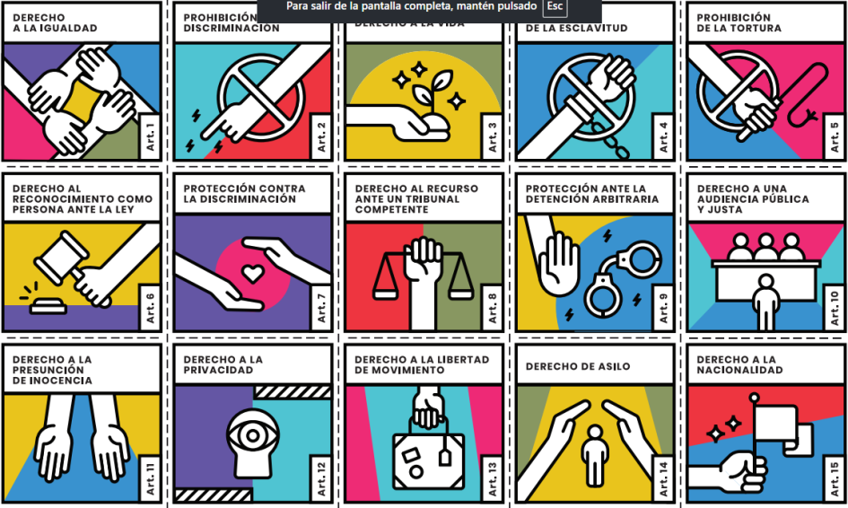 Juego de la memoria de la Declaración Universal de los DDHH