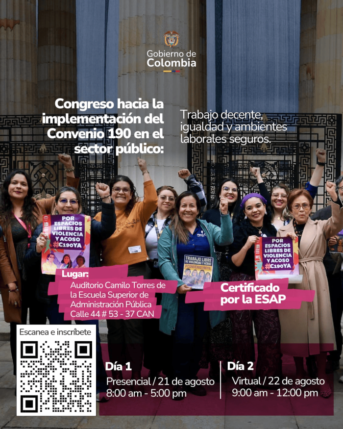 Flyer Congreso internacional implementación Convenio 190 en el sector público Flyer Congreso internacional implementación Convenio 190 en el sector público