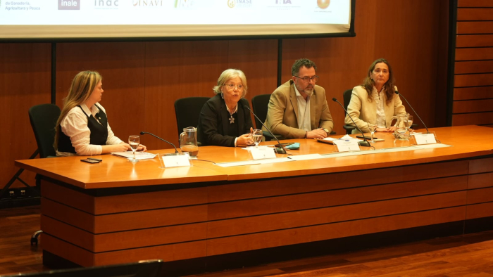 Mónica Xavier en uso de la palabra durante presentación de la Política de Género Agro. Foto: MGAP.
