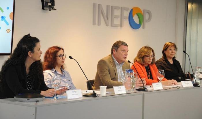 Autoridades Inefop e Inmujeres en conferencia de prensa