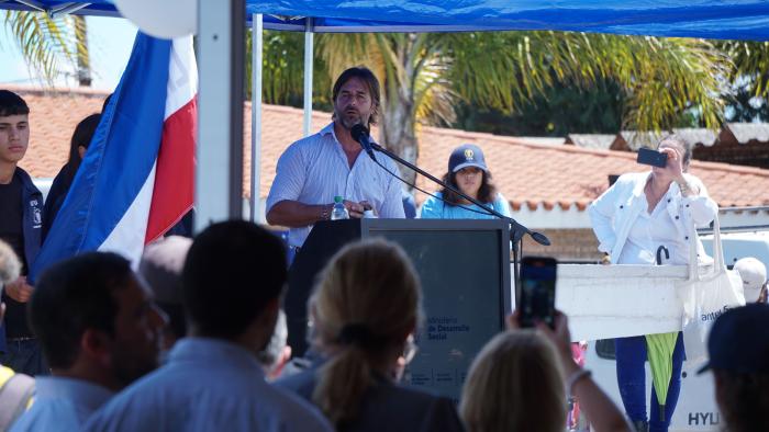 Presidente Luis Lacalle Pou durante su exposición 