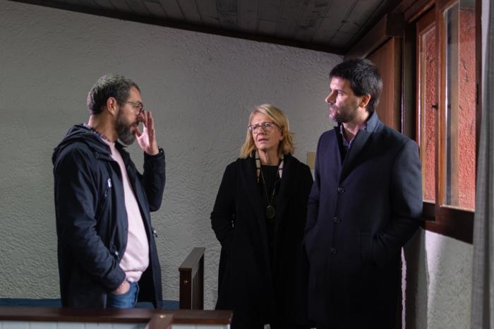 Autoridades del MIDES en la recorrida al centro 