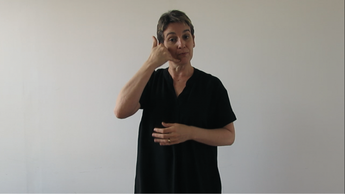 Intérprete de lengua de señas: seña de llamada