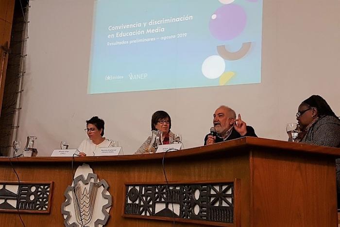 Presentación del estudio “Convivencia y Discriminación en Educación Media en Uruguay” Mesa de autoridades