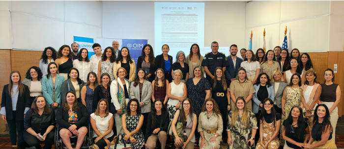 Autoridades y equipos técnicos participantes de la presentación del Proyecto OIM-UNODC