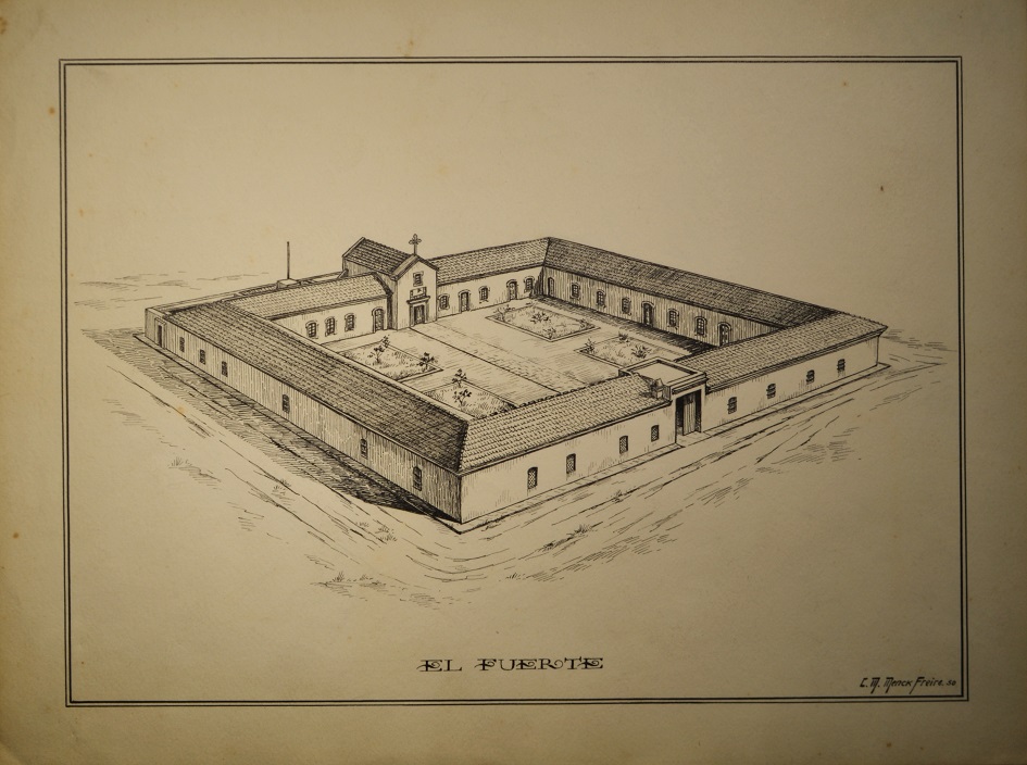 Dibujo El Fuerte, autor Menck Freire, gentileza Acervo del Museo Histórico del Cabildo de Montevideo