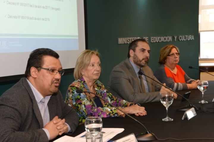Presentación del RUJE Pablo Maqueira, María Julia Muñoz, Pablo Ferreri, Marta Abilleira