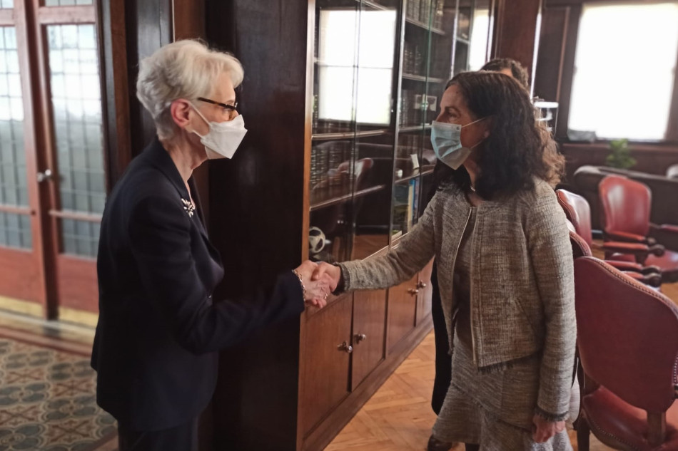 Subsecretaria de Estado Wendy Sherman y ministra de Economía Azucena Arbeleche Visita subsecretaria de Estado Wendy Sherman