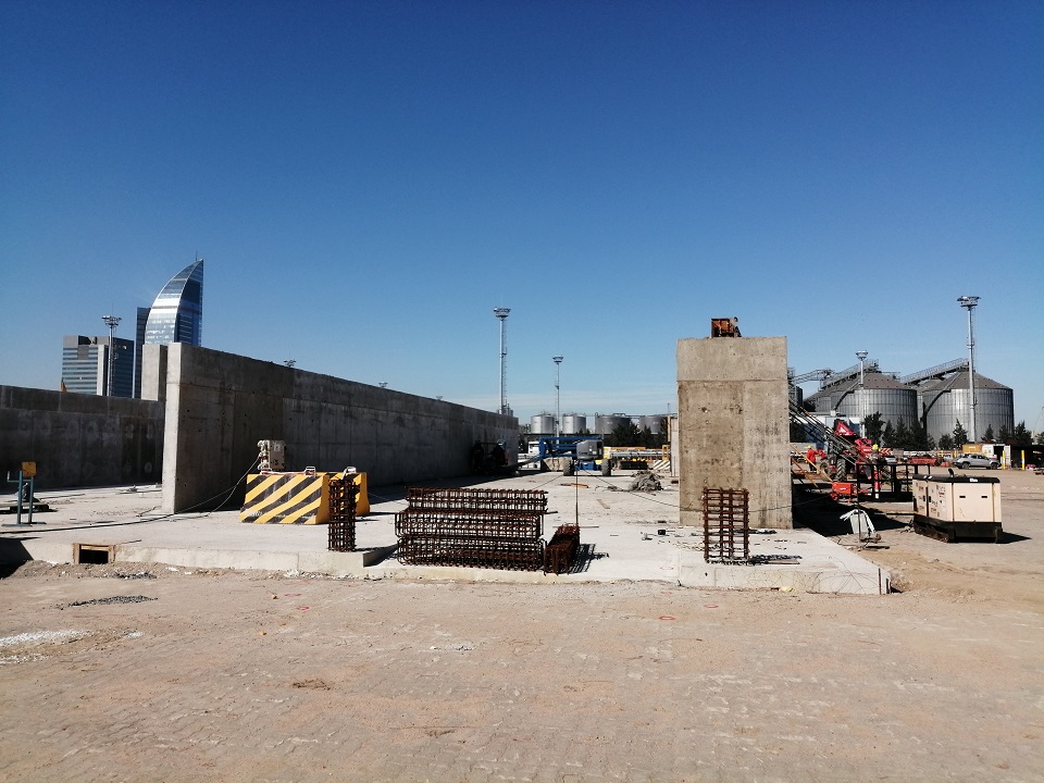 Paredes de hormigón que contendrán a los escáneres del puerto