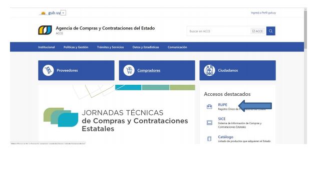 Ingreso al RUPE a través de la página web de Compras Estatales