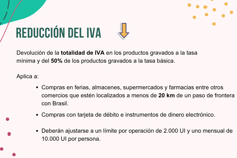 Medidas para la frontera Uruguay - Brasil. Decreto Reglamentario - Ley Nº 20.419 Información sobre la medida de reducción del IVA