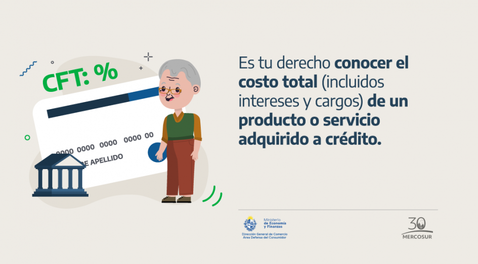 Es tu derecho conocer costo total (incluidos intereses y cargos) de productos y servicios adquiridos