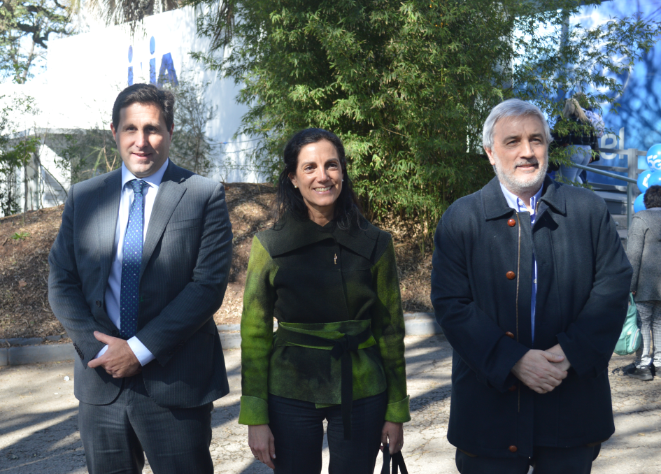 Presidente del BCU, Diego Labat, ministra Azucena Arbeleche y subsecretario Alejandro Irastorza