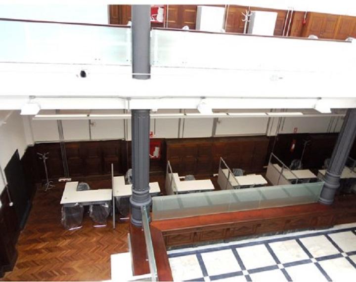 Defensa de la Competencia Nuevas oficinas de la Comisión de Promoción y Defensa vista del edificio nuevo por dentro. vista panorámica desde la escalera del edificio