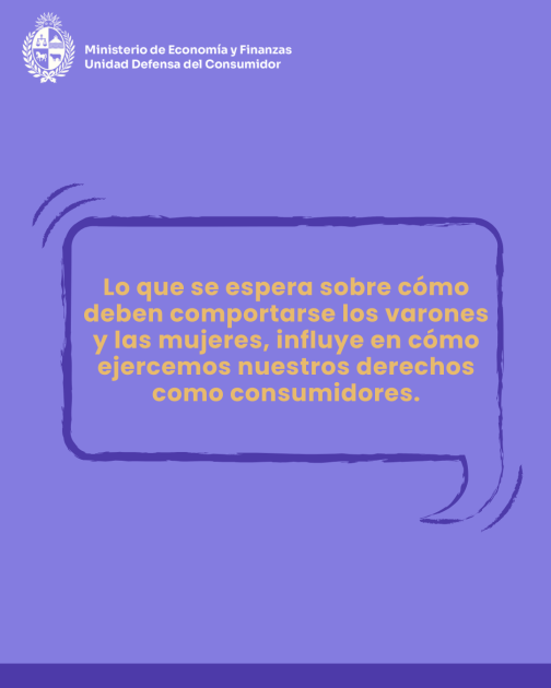 Defensa del Consumidor desde una perspectiva de género Imagen con texto informativo