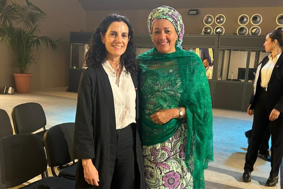 Ministra Azucena Arbeleche y vicesecretaría general de Naciones Unidas Amina Mohammed