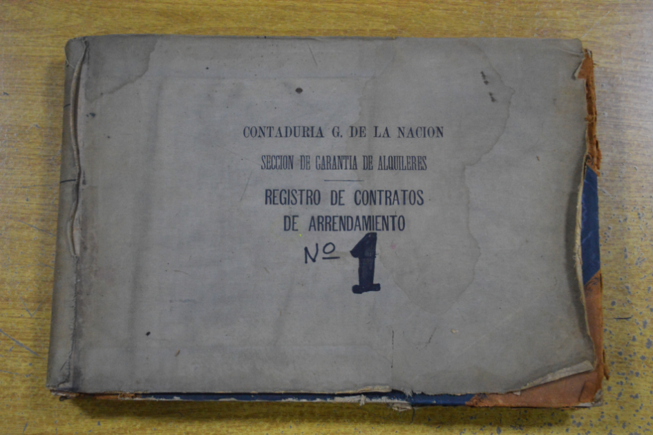 Primer libro de registro de contratos de arrendamiento de la CGN Primer libro de registro de contratos de arrendamiento de la CGN
