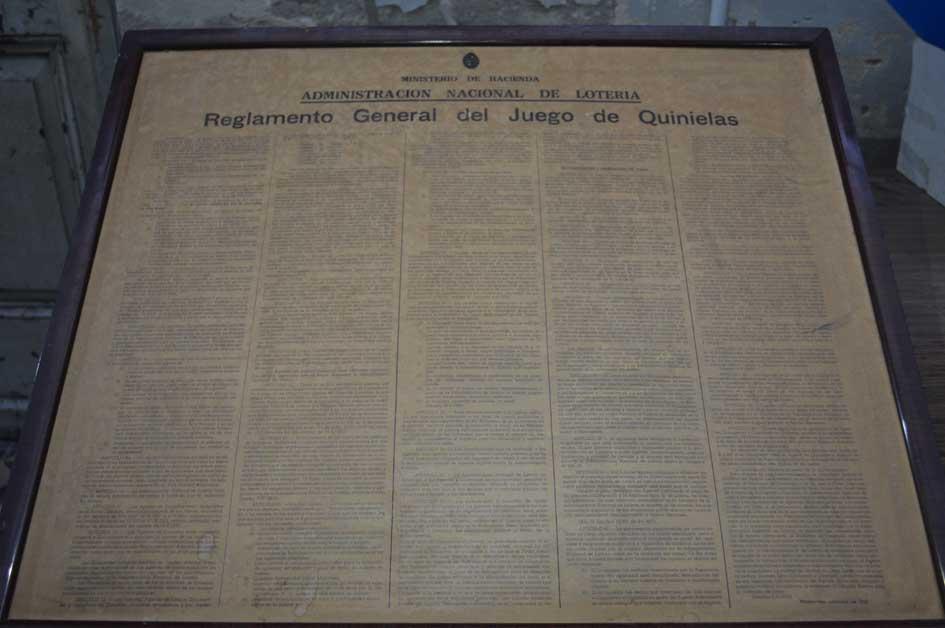 Reglamento General del juego de Quinielas Foto del Reglamento Original General del juego de Quinielas