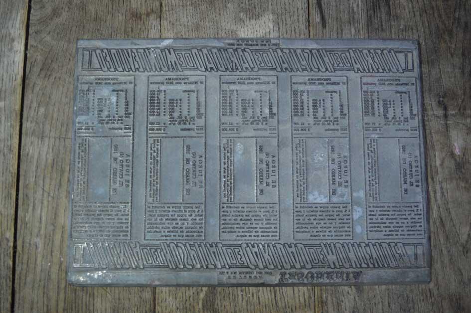 Plancha de billetes de lotería Plancha de billetes de lotería