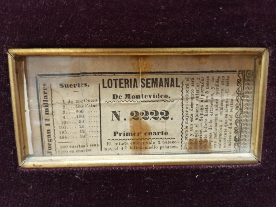 Boleto de la Lotería Semanal de Montevideo Boleto de la Lotería Semanal de Montevideo