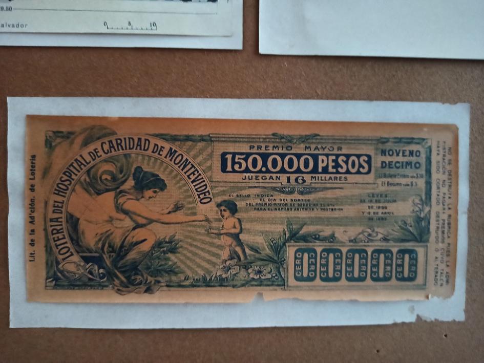 Billete de lotería antiguo Billete de lotería antiguo