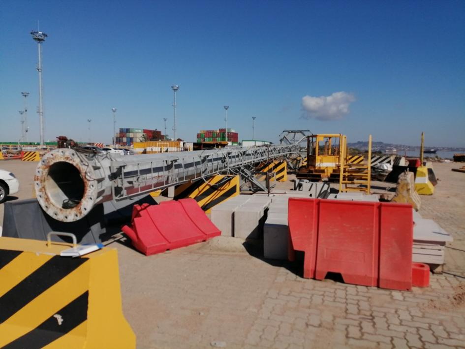 Obra civil que se realiza en el Puerto de Montevideo para la instalación de los nuevos escáneres Obra civil que se realiza en el Puerto de Montevideo para la instalación de los nuevos escáneres