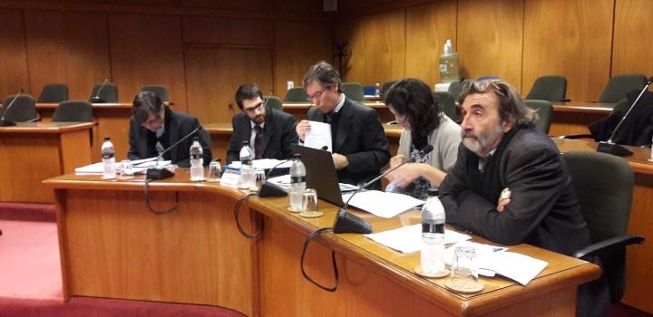 Equipo de Inclusión Financiera ante Comisión de Hacienda de Diputados De izquierda a derecha, Ariel Cancio, Martín Vallcorba, Florencia López y Márcos Álvarez
