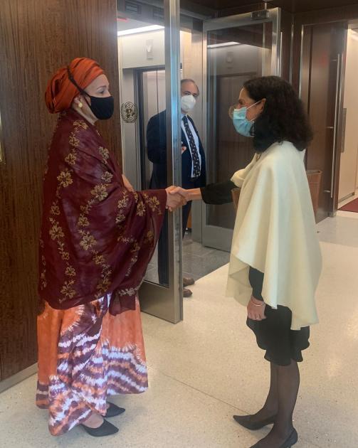 Ministra Azucena Arbeleche, Amina Mohammed Reunión cumbre