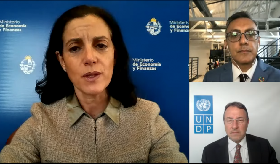 Ministra Azucena Arbeleche, Rajesh Mirchandani, Achim Steiner Foro PNUD