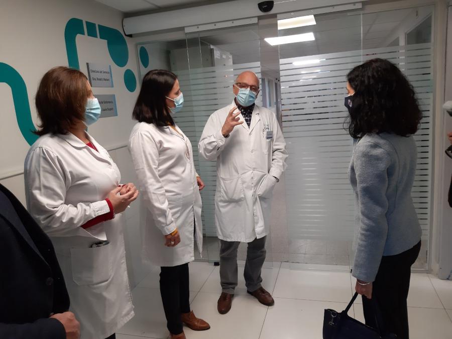 Ministra Azucena Arbeleche, directora del CHPR Victoria Lafluf; directora Verónica de Luca y el director Alvaro Galiana Visita al Centro Hospitalario Pereira Rossell