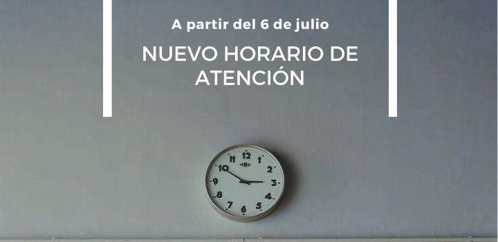 Nuevo horario de atención Nuevo horario de atención