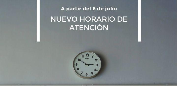 Nuevo horario de atención