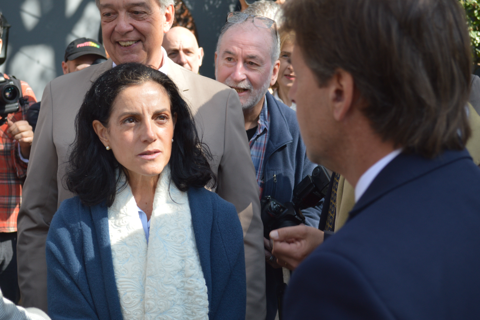 Ministra Azucena Arbeleche, presidente Luis Lacalle Pou, ministro Fernando Mattos Expo Prado 2022