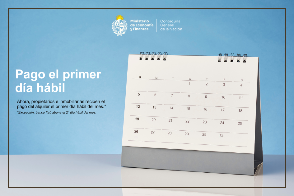 Arrendadores del SGA reciben el pago de su alquiler el primer día hábil Foto de almanaque y texto sobre el cambio en el día de pago a arrendadores.