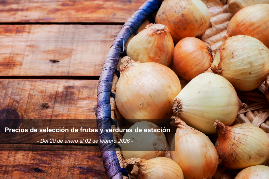 Precios de selección de frutas y verduras de estación del 20 de enero al 2 de febrero de 2026 Cebollas