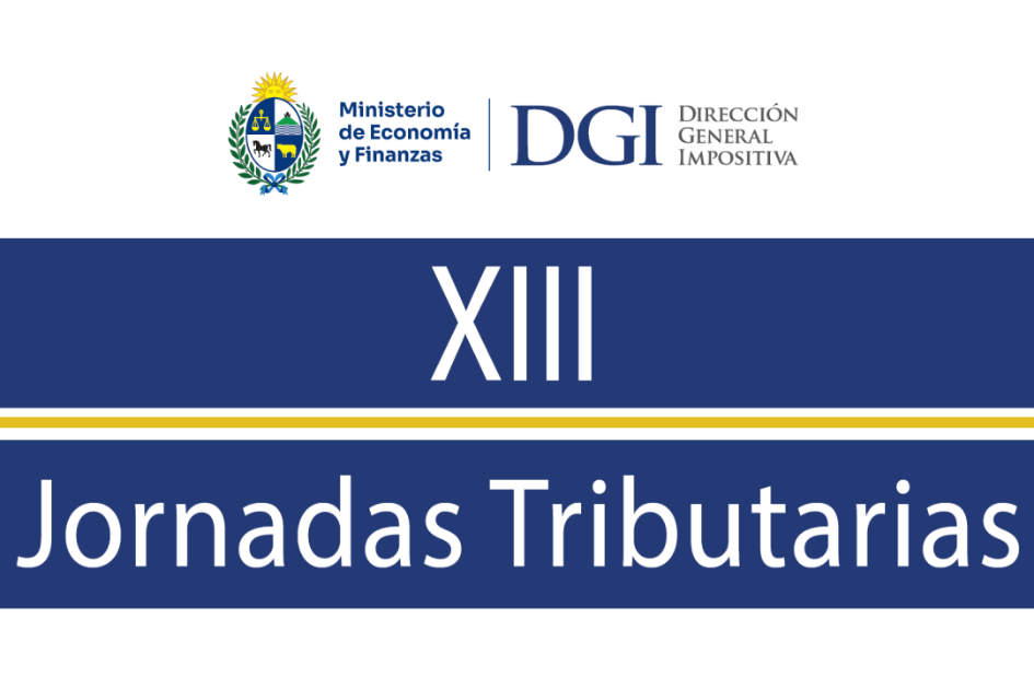 Logo de DGI y texto: XIII Jornadas Tributarias