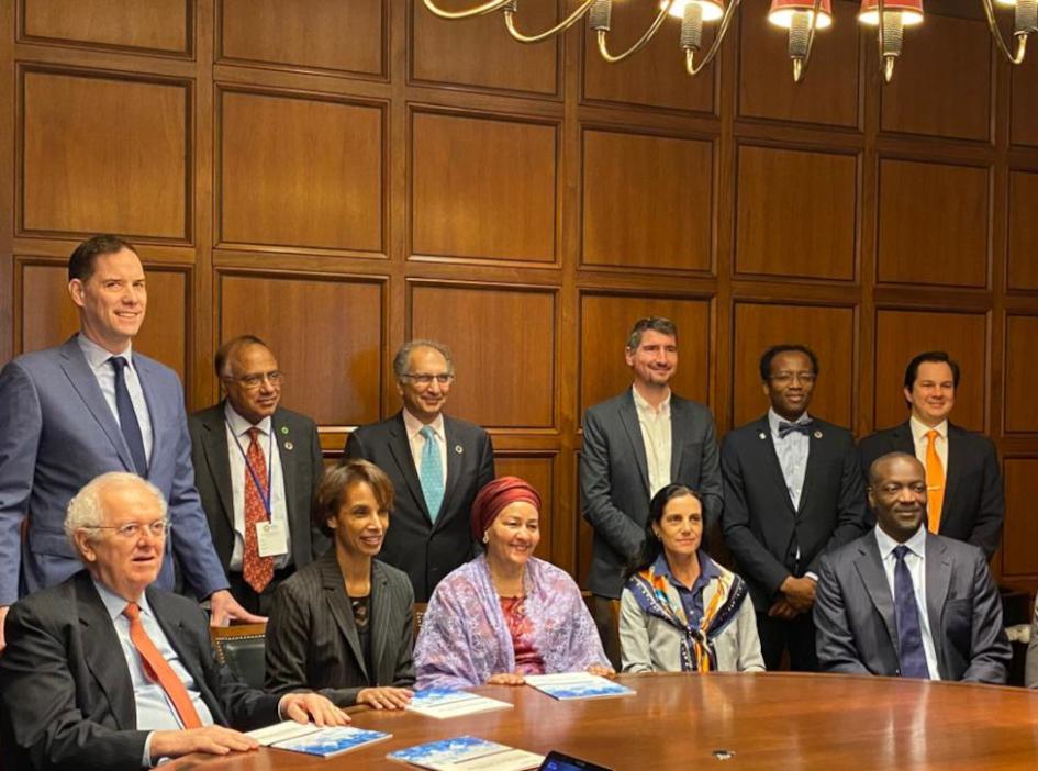 Ministra Arbeleche y vicesecretaria general de Naciones Unidas Amina Mohammed Ministra Arbeleche Brooking Institutions