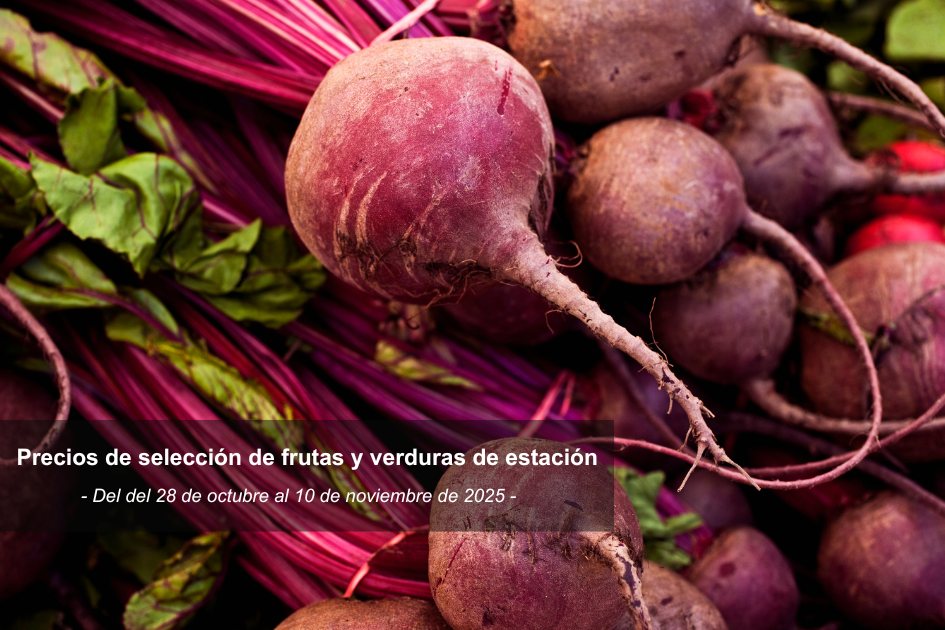 Precios de selección de frutas y verduras de estación del 28 de octubre al 10 de noviembre de 2025 Remolachas