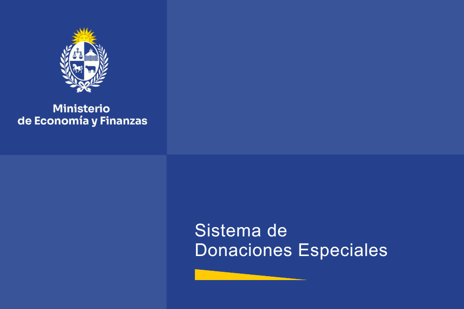 Sistema de Donaciones Especiales Logo del Ministerio de Economía y Finanzas, acompañado del texto: Sistema de Donaciones Especiales