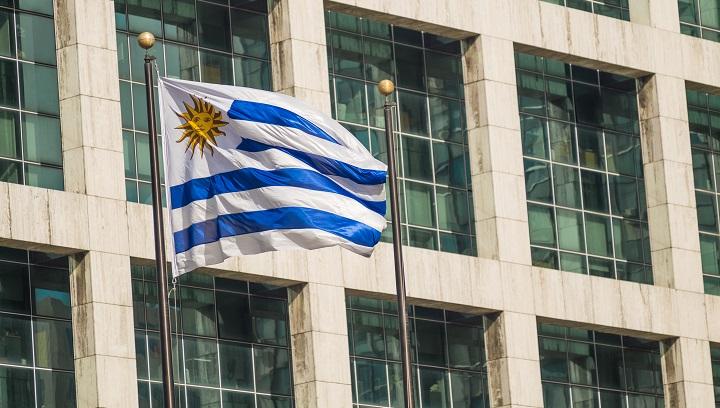 Bandera uruguaya y Torre ejecutiva