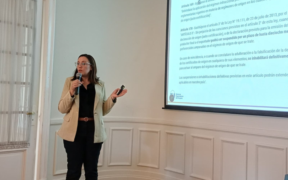 Jimena Carminati, Coordinadora de Origen de la Unión de Exportadores del Uruguay