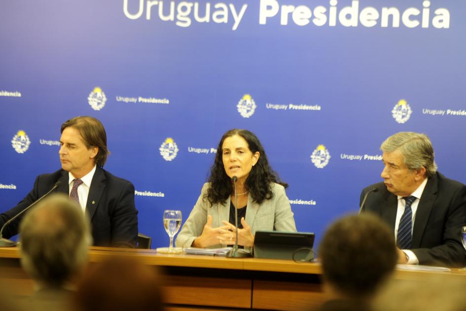 Presidente Lacalle, ministra Arbeleche, ministro Arizti Presidente Lacalle, ministra Arbeleche, ministro Arizti