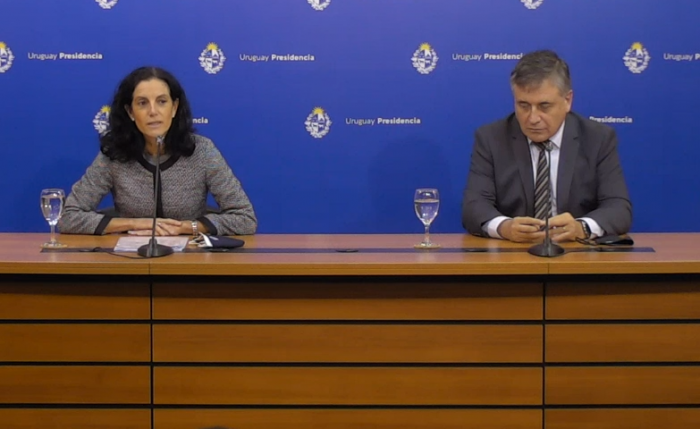Ministra Azucena Arbeleche y ministro Omar Paganini Conferencia de prensa aumento combustibles