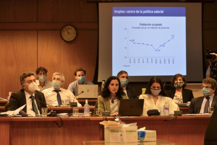 Isaac Alfie, Azucena Arbeleche, Marcela Bensión Presentación de Presupuesto Nacional