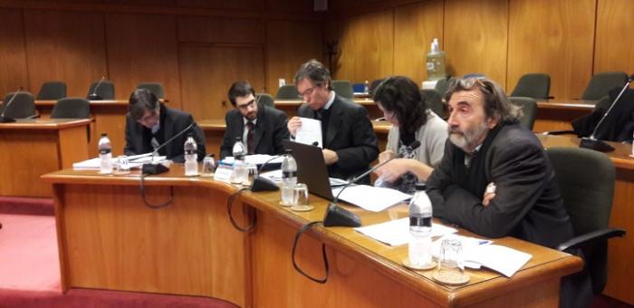 Equipo de Inclusión Financiera ante Comisión de Hacienda de Diputados De izquierda a derecha, Ariel Cancio, Martín Vallcorba, Florencia López y Márcos Álvarez