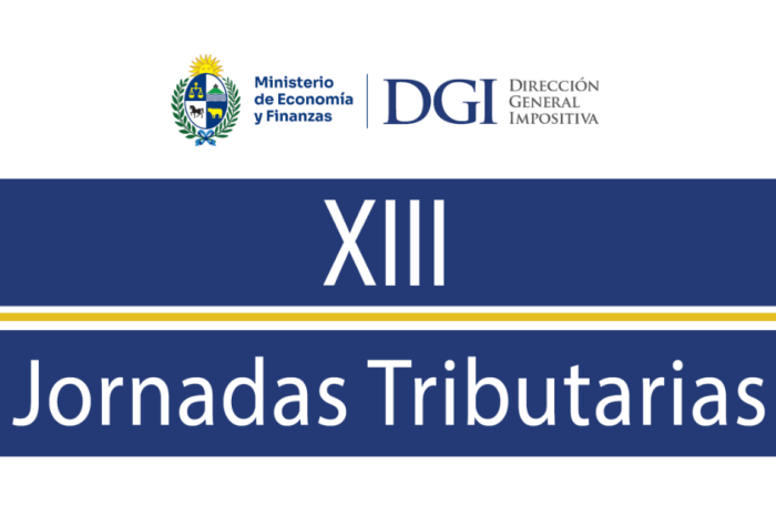 Logo de DGI y texto: XIII Jornadas Tributarias