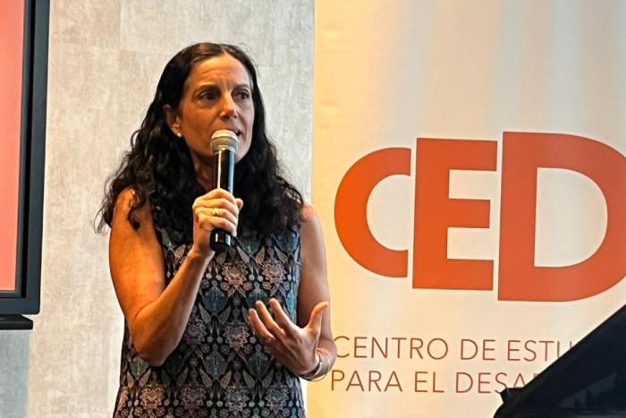 Ministra de Economía y Finanzas, Azucena Arbeleche. Ministra de Economía y Finanzas, Azucena Arbeleche, en su presentación.