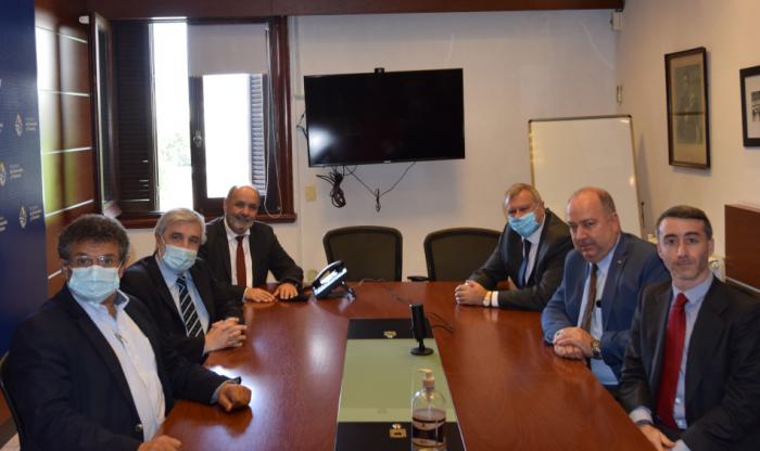 Fernando Blanco, Alejandro Irastorza, Jaime Borgiani, autoridades de OMA y UNODC Presentación en el MEF
